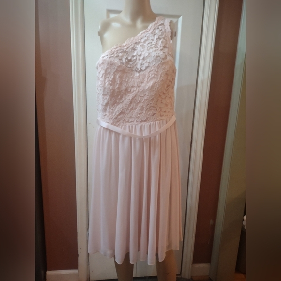 David's bridal women's size 14 light pink prom formal wedding dress - Picture 1 of 9